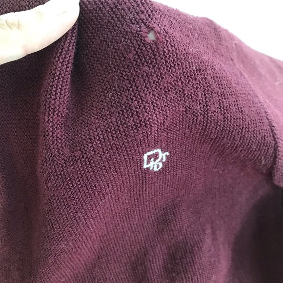 Vintage Christian Dior monsieur burgundy Cardigan sz M medium - Picture 8 of 10